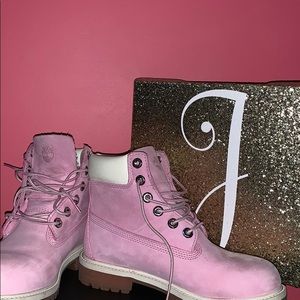 Light pink timberland boots